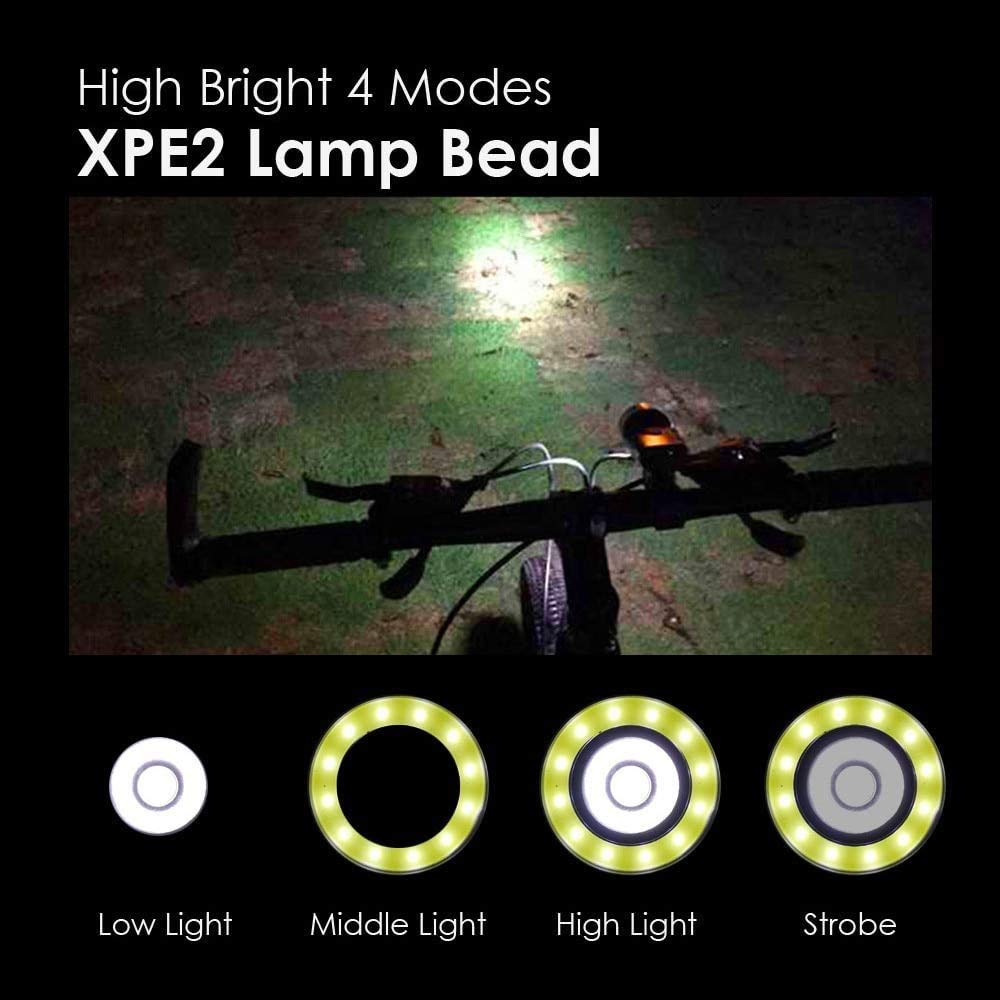Cycling Commute Gear - LED Waterproof Rechargeable Bike Light Set
