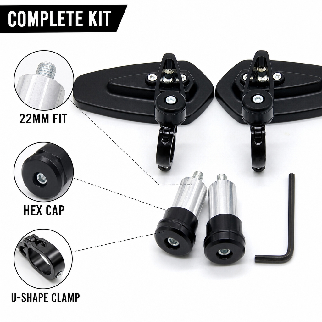 22mm Handlebar Mount CNC Alumi - Mirror Handlebar Convex review and price